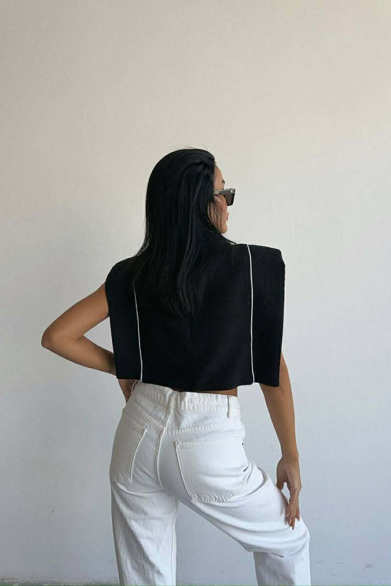 STRIPES SIMPLE WOMEN TANK TOP BLACK/ E ZEZE - 4