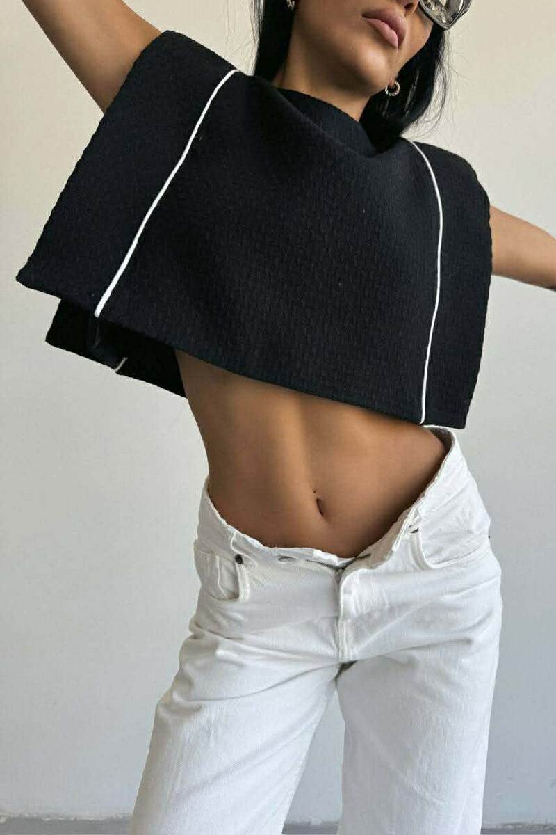 STRIPES SIMPLE WOMEN TANK TOP BLACK/ E ZEZE - 5