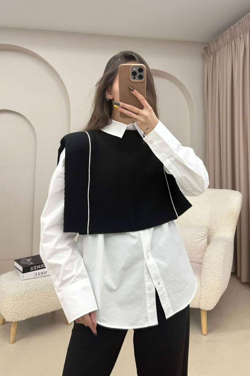 STRIPES SIMPLE WOMEN TANK TOP BLACK/ E ZEZE - 3