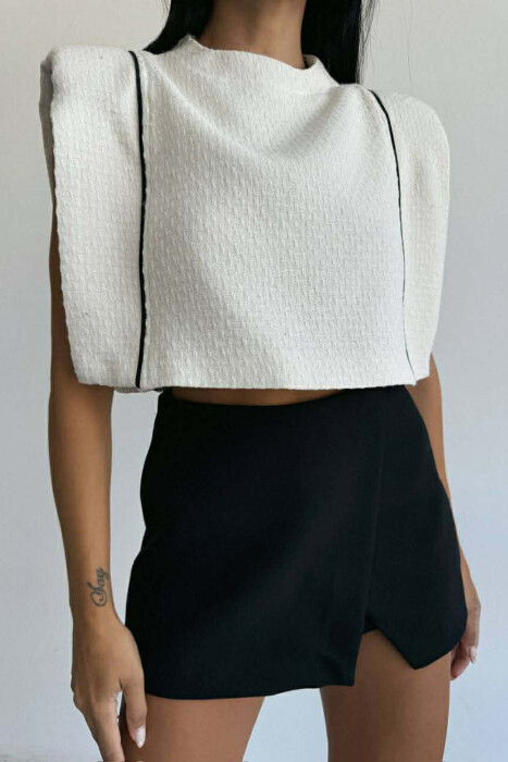 STRIPES SIMPLE WOMEN TANK TOP CREAM/KREM - KLAUDIO FASHION