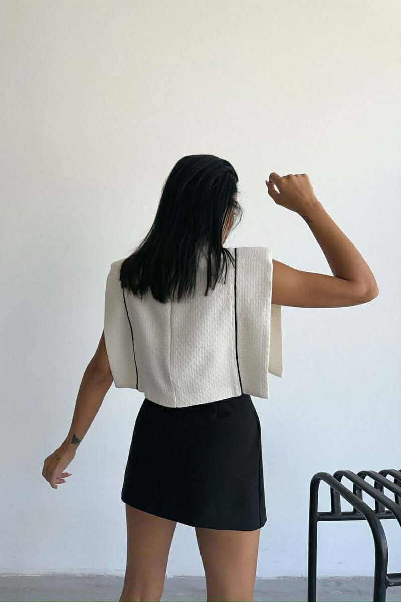 STRIPES SIMPLE WOMEN TANK TOP CREAM/KREM - 7