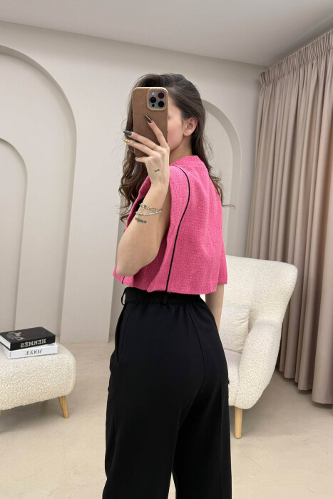 STRIPES SIMPLE WOMEN TANK TOP FUCHSIA/CIKLAMI - 4