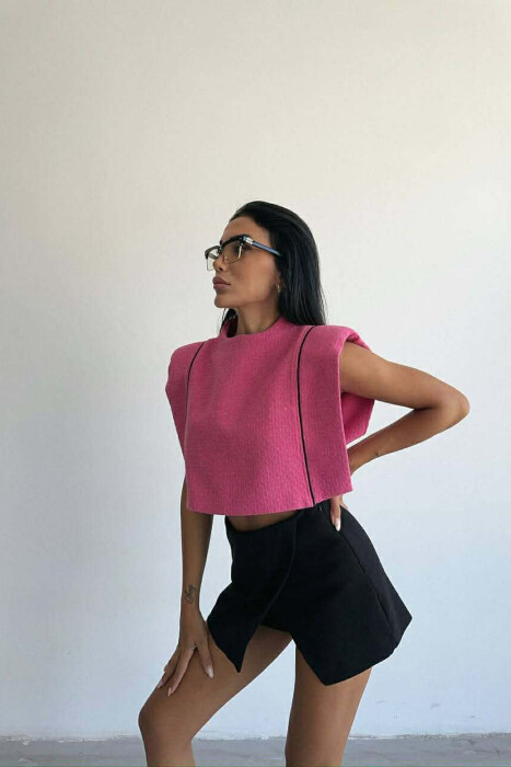 STRIPES SIMPLE WOMEN TANK TOP FUCHSIA/CIKLAMI - 2