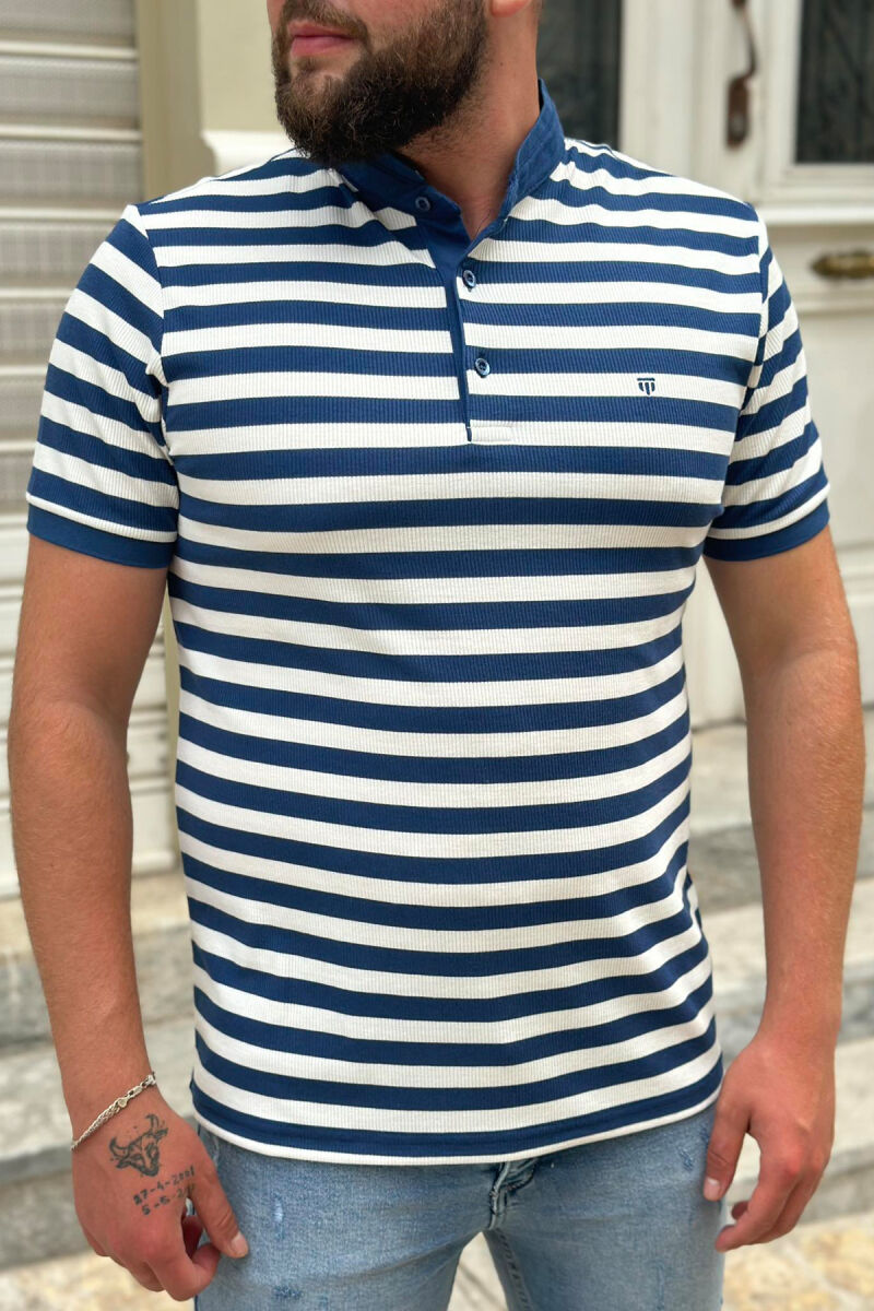 STRIPES TWO COLOR MEN T-SHIRT BLUE/BLU - 1