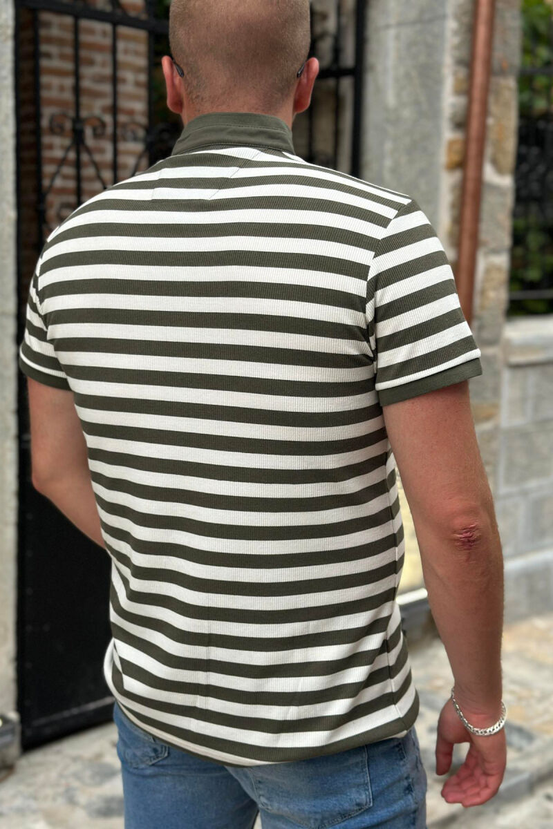 STRIPES TWO COLOR MEN T-SHIRT GREEN/JESHILE - 3