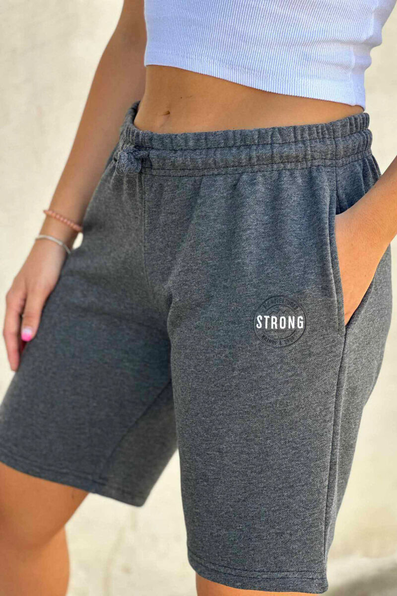 STRONG ONE COLOR WOMAN SHORTS DARK GREY/GEE - 2