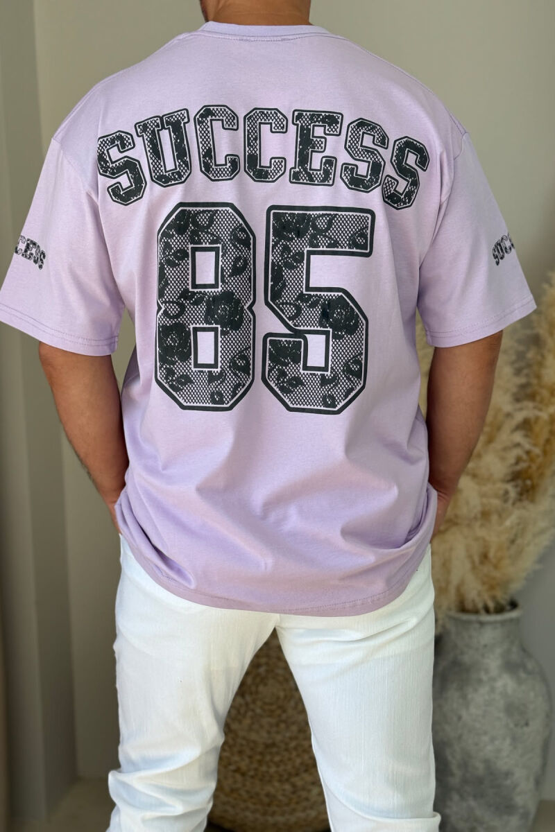 SUCCESS 85 WRITTING SIMPLE MEN T-SHIRT LIGHT PURPLE/LEZB - 3