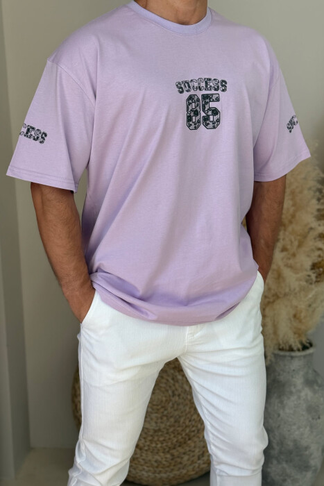 SUCCESS 85 WRITTING SIMPLE MEN T-SHIRT LIGHT PURPLE/LEZB - 2
