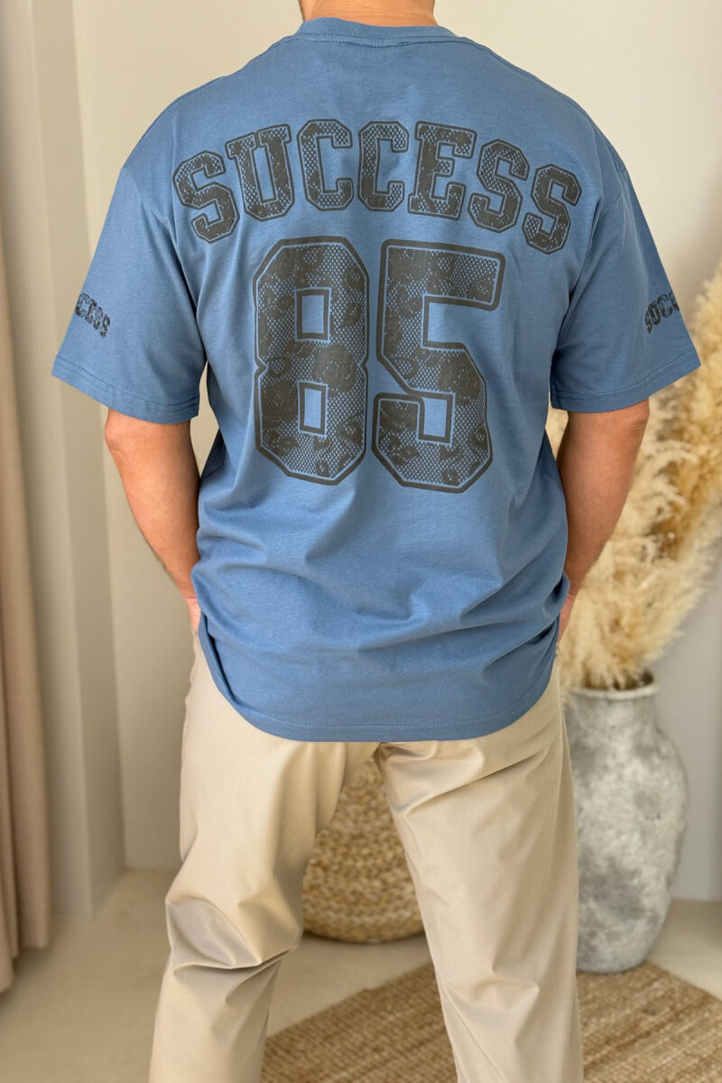 SUCCESS 85 WRITTING SIMPLE MEN T-SHIRT LIGHTBLUE/BZ - 3
