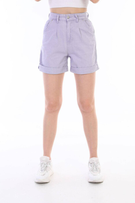 SUMMER SIMPLE WOMAN SHORT JEANS LIGHT PURPLE/LEZB - KLAUDIO FASHION