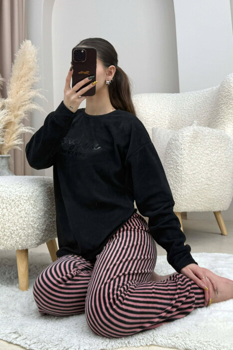 SUNSHINE FRONT WRITTING WOMEN PYJAMAS BLACK/ E ZEZE - 6