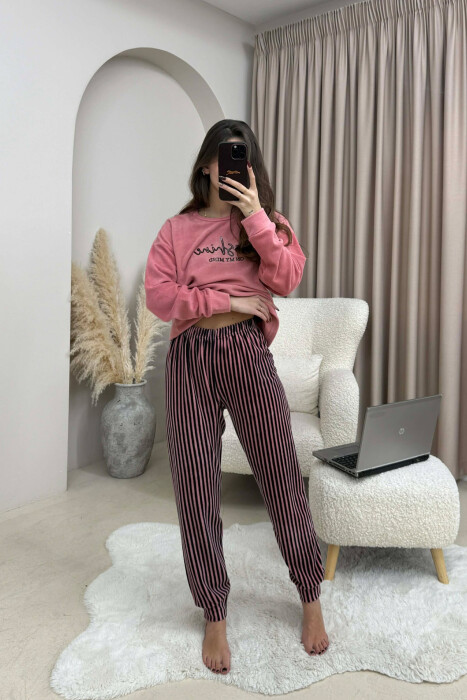 SUNSHINE FRONT WRITTING WOMEN PYJAMAS POWDER/PUDER - 1