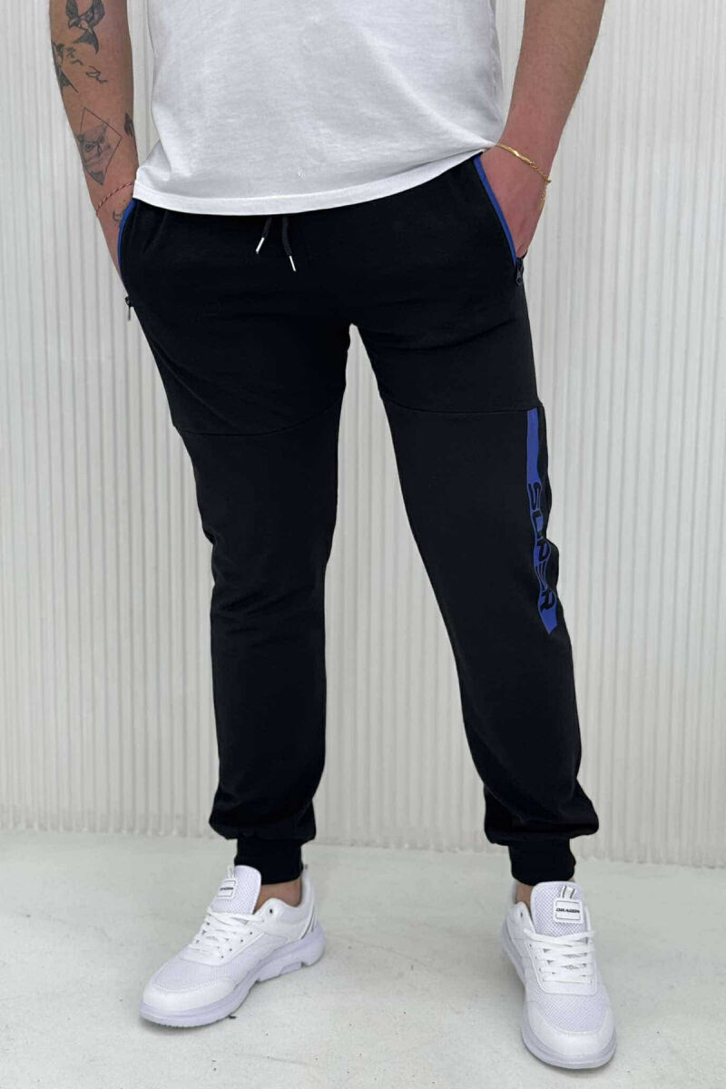 SUPER WRITTING MEN SWEATPANTS BLACK/ E ZEZE - 1