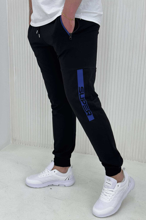 SUPER WRITTING MEN SWEATPANTS BLACK/ E ZEZE - 3