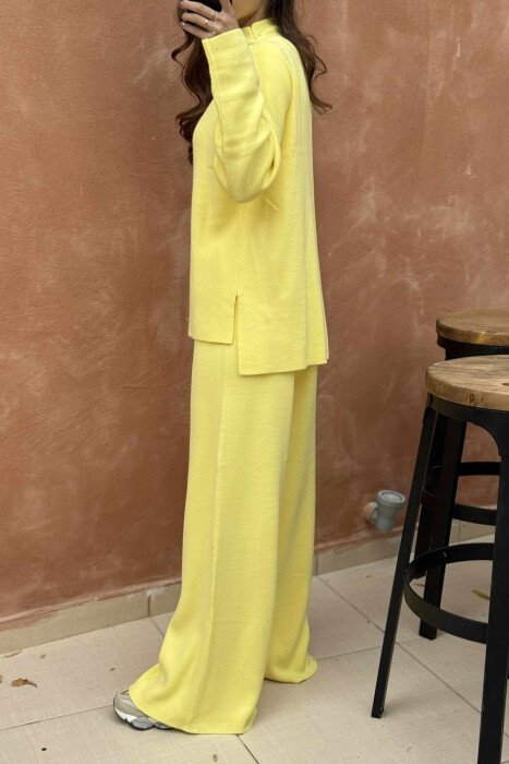 SWEATER+TROUSERS ONE COLOR KNIT WOMEN SET YELLOW/E VERDHE - 4