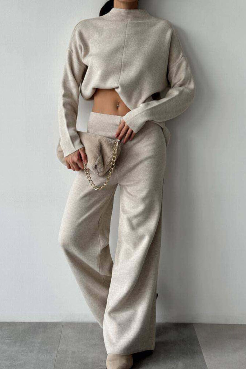 SWEATER+TROUSERS ONE COLOR WOMAN SET BEIGE/BEZHE - 1