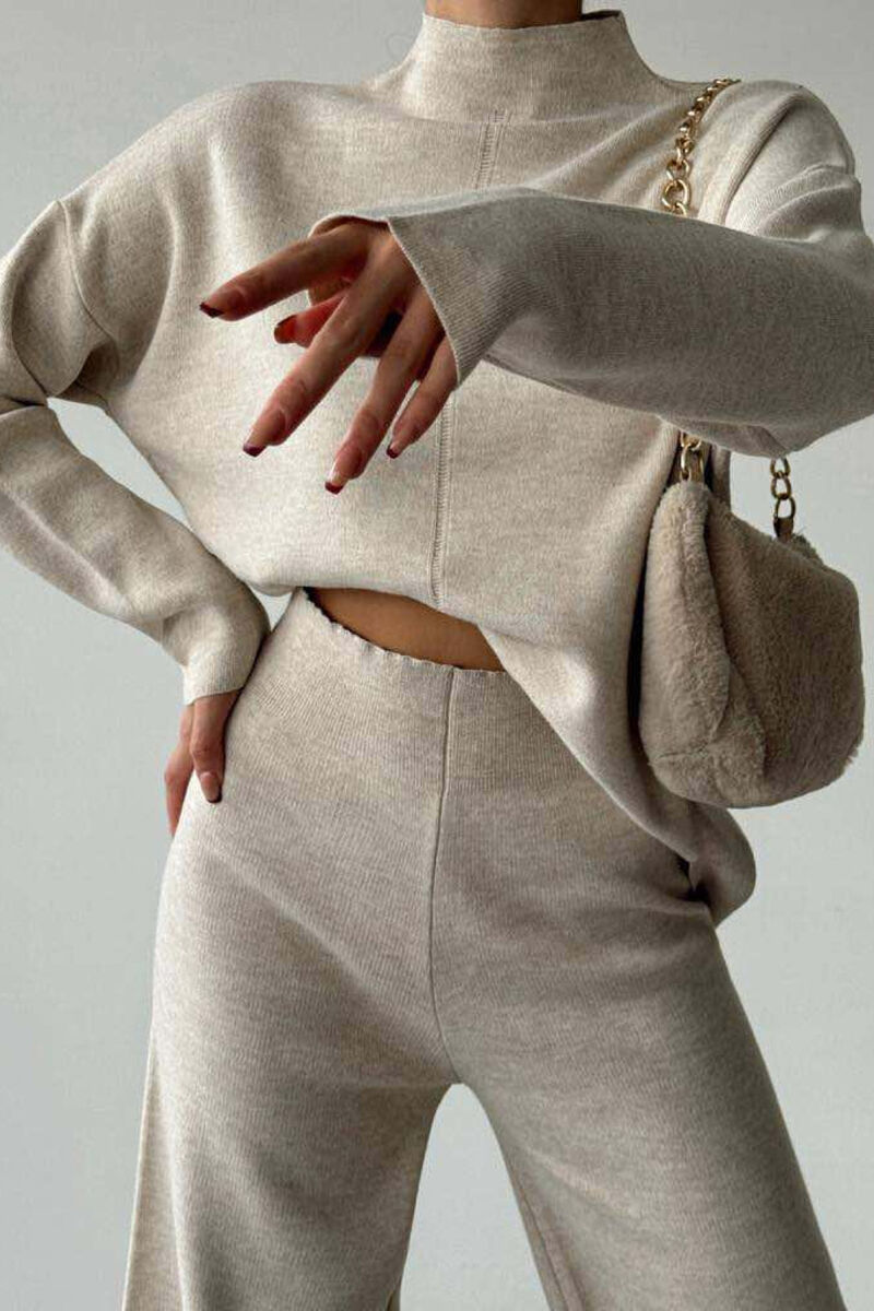 SWEATER+TROUSERS ONE COLOR WOMAN SET BEIGE/BEZHE - 4