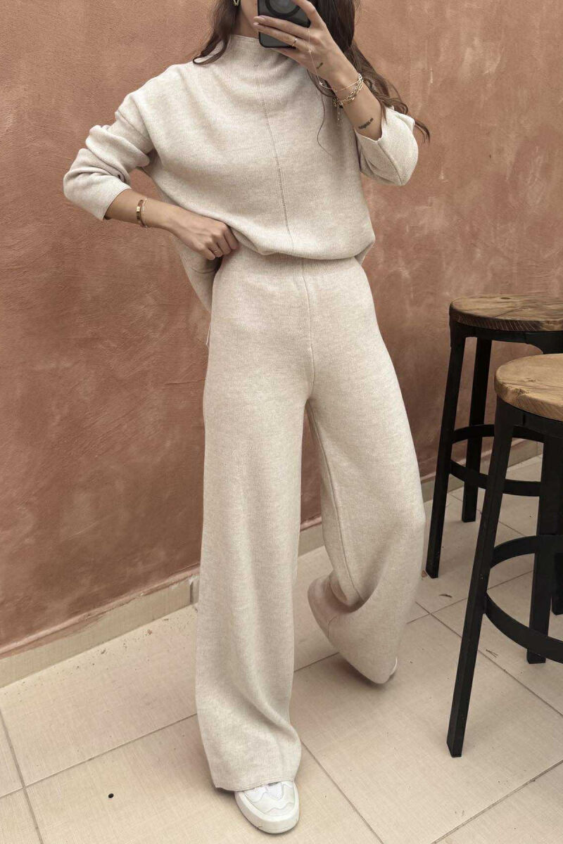 SWEATER+TROUSERS ONE COLOR WOMAN SET BEIGE/BEZHE - 2