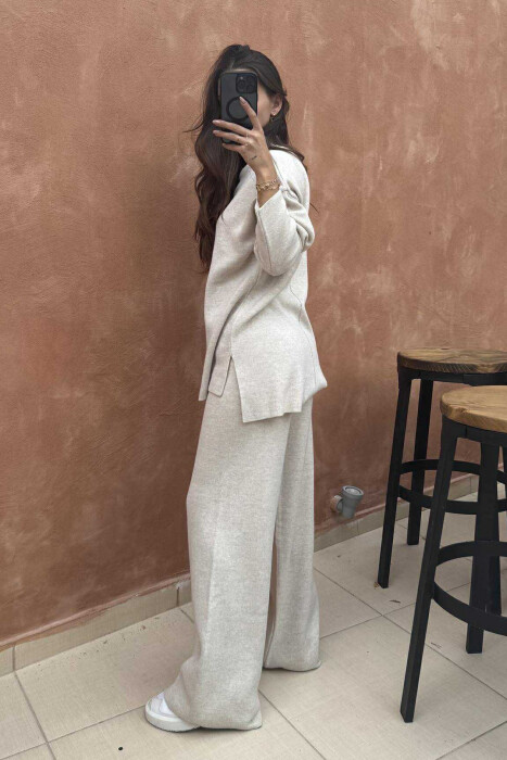 SWEATER+TROUSERS ONE COLOR WOMAN SET BEIGE/BEZHE - 3