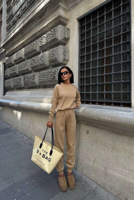 SWEATER+TROUSERS ONE COLOR WOMAN SET BROWN/KAFE 