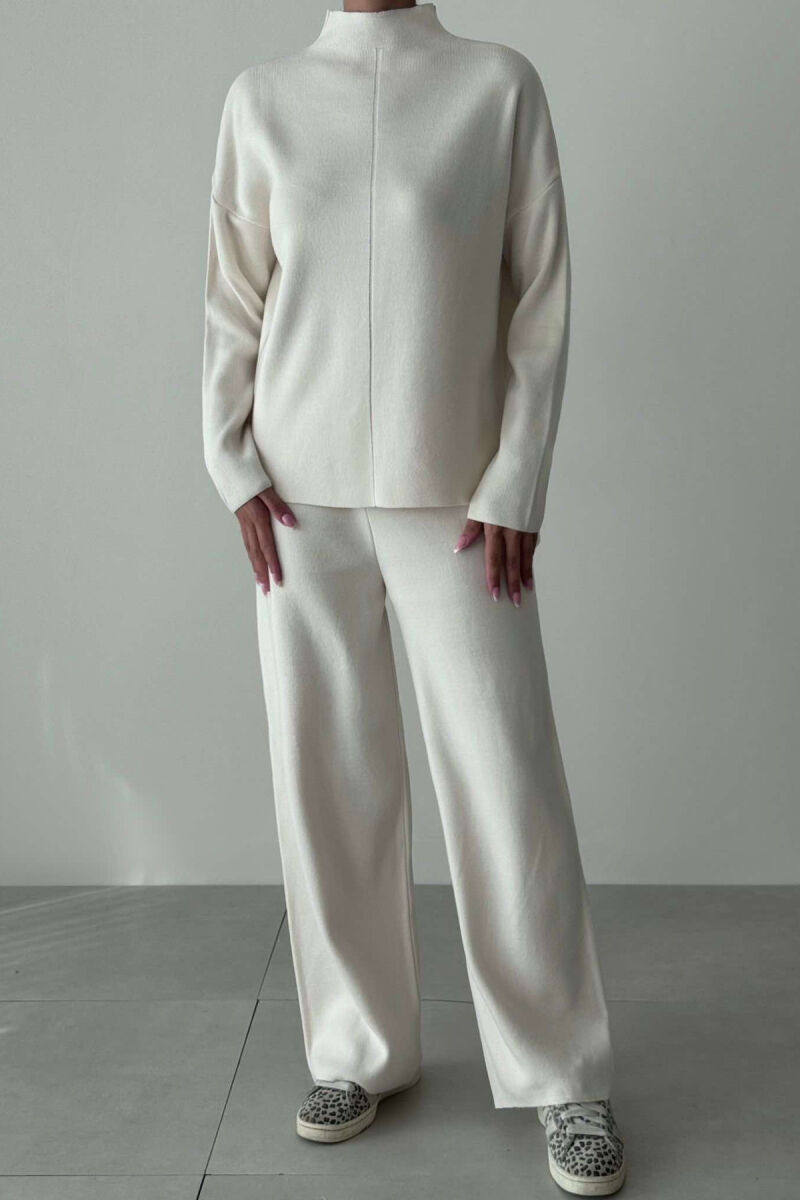 SWEATER+TROUSERS ONE COLOR WOMAN SET CREAM/KREM - 1