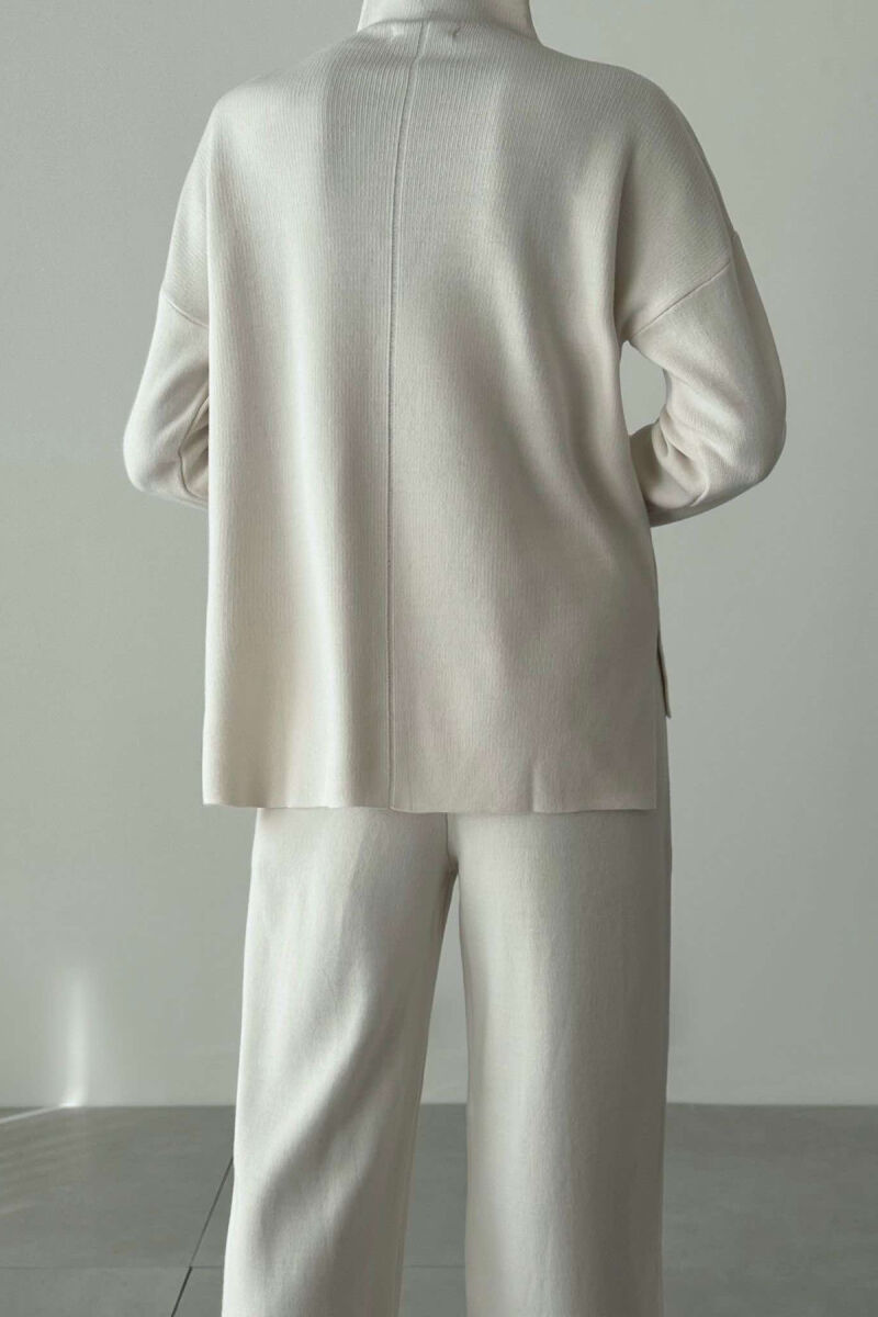 SWEATER+TROUSERS ONE COLOR WOMAN SET CREAM/KREM - 4