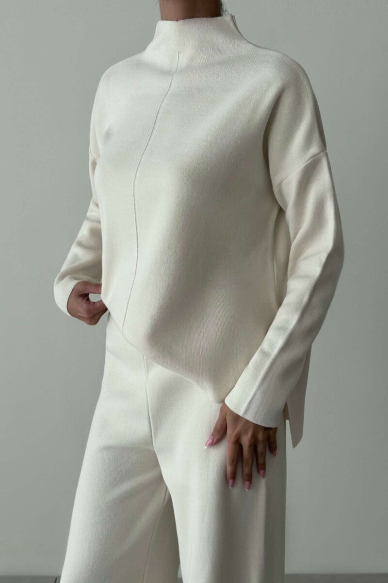 SWEATER+TROUSERS ONE COLOR WOMAN SET CREAM/KREM - 5