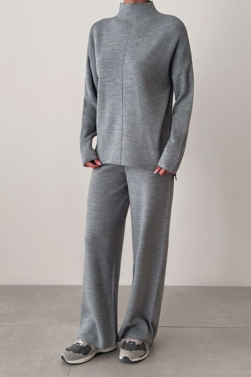 SWEATER+TROUSERS ONE COLOR WOMAN SET GREY/GRI - 1