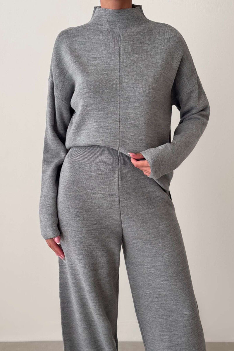 SWEATER+TROUSERS ONE COLOR WOMAN SET GREY/GRI - 2