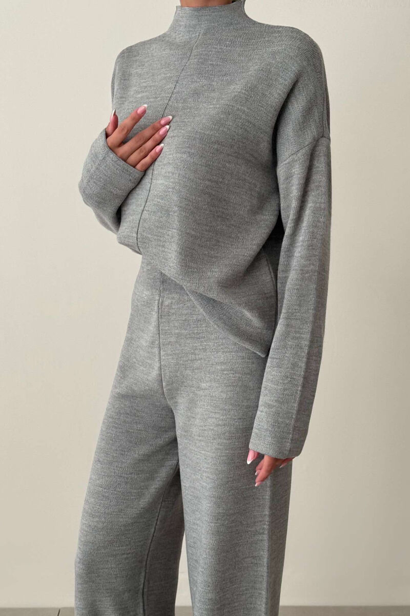 SWEATER+TROUSERS ONE COLOR WOMAN SET GREY/GRI - 3