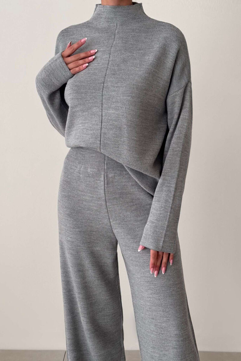 SWEATER+TROUSERS ONE COLOR WOMAN SET GREY/GRI - 4