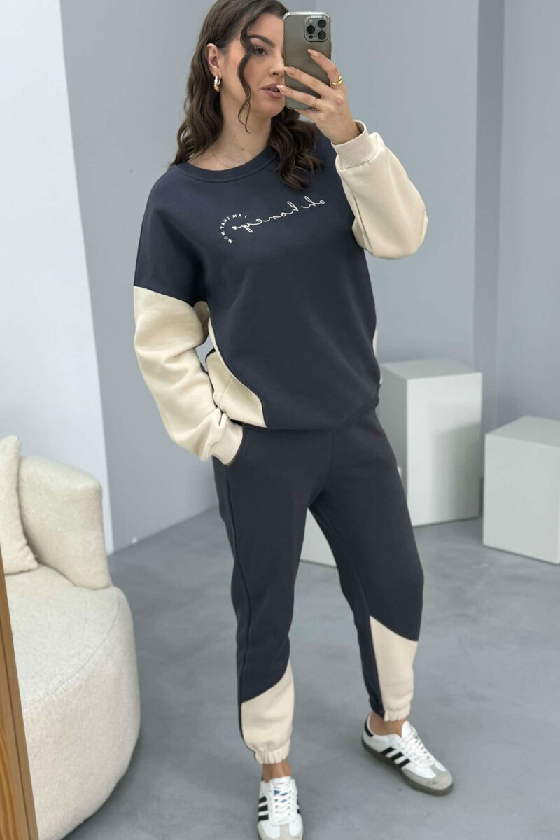 SWEATSHIRT+JOGGERS FLUFFY WOMEN SET DARK GREY/GEE - 7