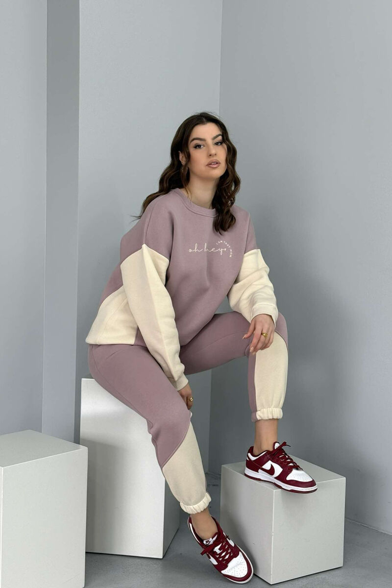 SWEATSHIRT+JOGGERS FLUFFY WOMEN SET VINEGAR/UTHULL - 3