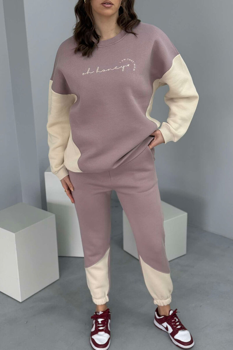 SWEATSHIRT+JOGGERS FLUFFY WOMEN SET VINEGAR/UTHULL - 5