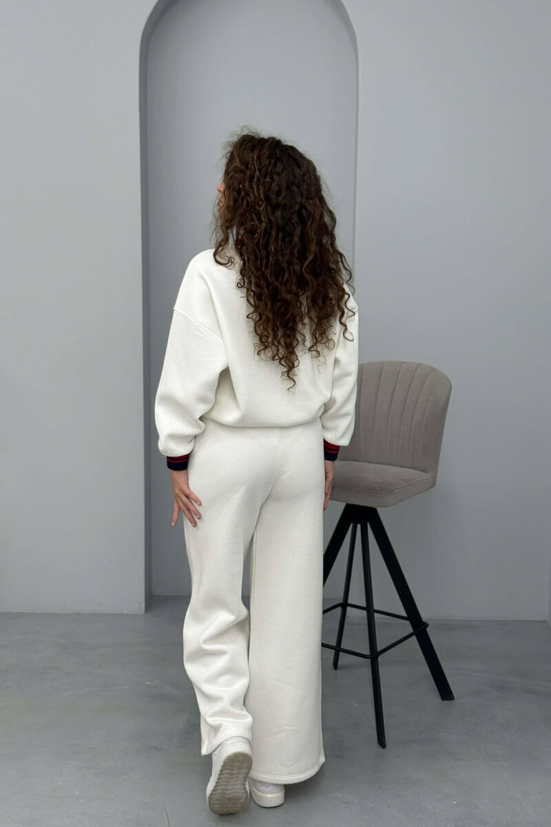 SWEATSHIRT+SWEATPANTS FLUFFY WOMEN SET WHITE-E BARDHE - 4