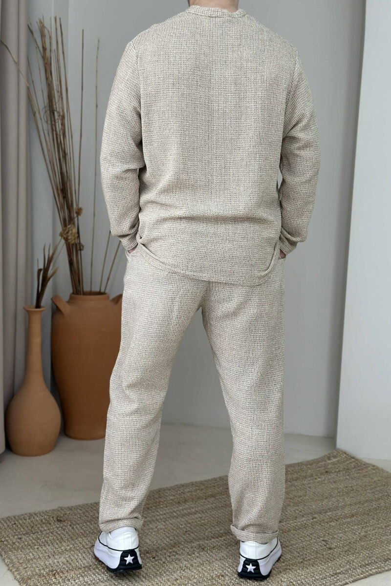 SWEATSHIRT+TROUSERS ONE COLOR MEN SET BEIGE/BEZHE - 2