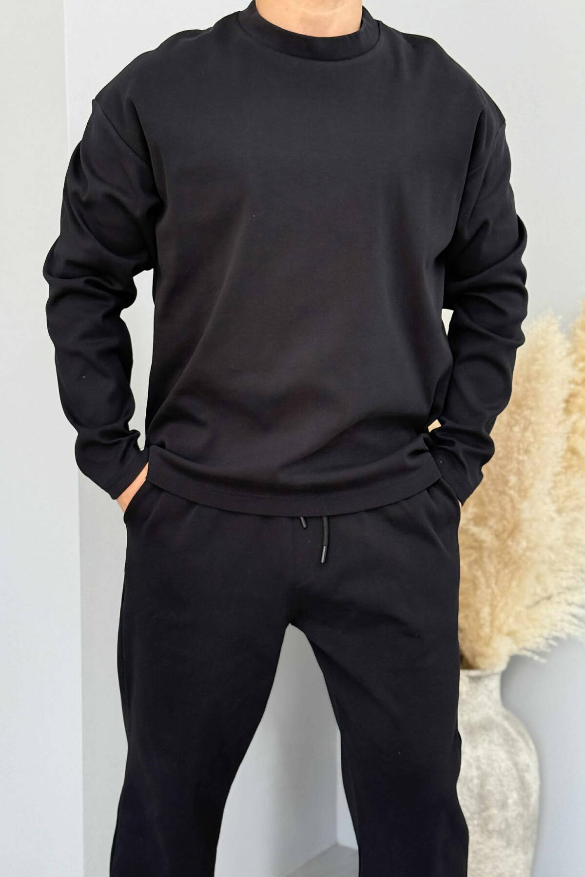 トップス PROFESSIONAL CREW SWEAT SET UP XL SWEATSHIRT+SWEATPANTS ONE COLOR MEN SET BLACK/ E ZEZE SWEATSUIT