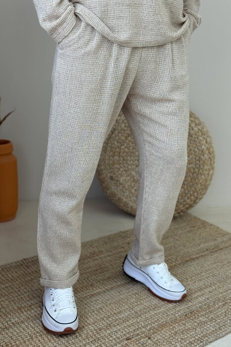 SWEATSHIRT+TROUSERS ONE COLOR MEN SET DARK BEIGE/BEZHE ERRET - 3