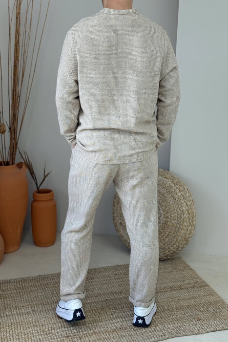 SWEATSHIRT+TROUSERS ONE COLOR MEN SET DARK BEIGE/BEZHE ERRET - 5