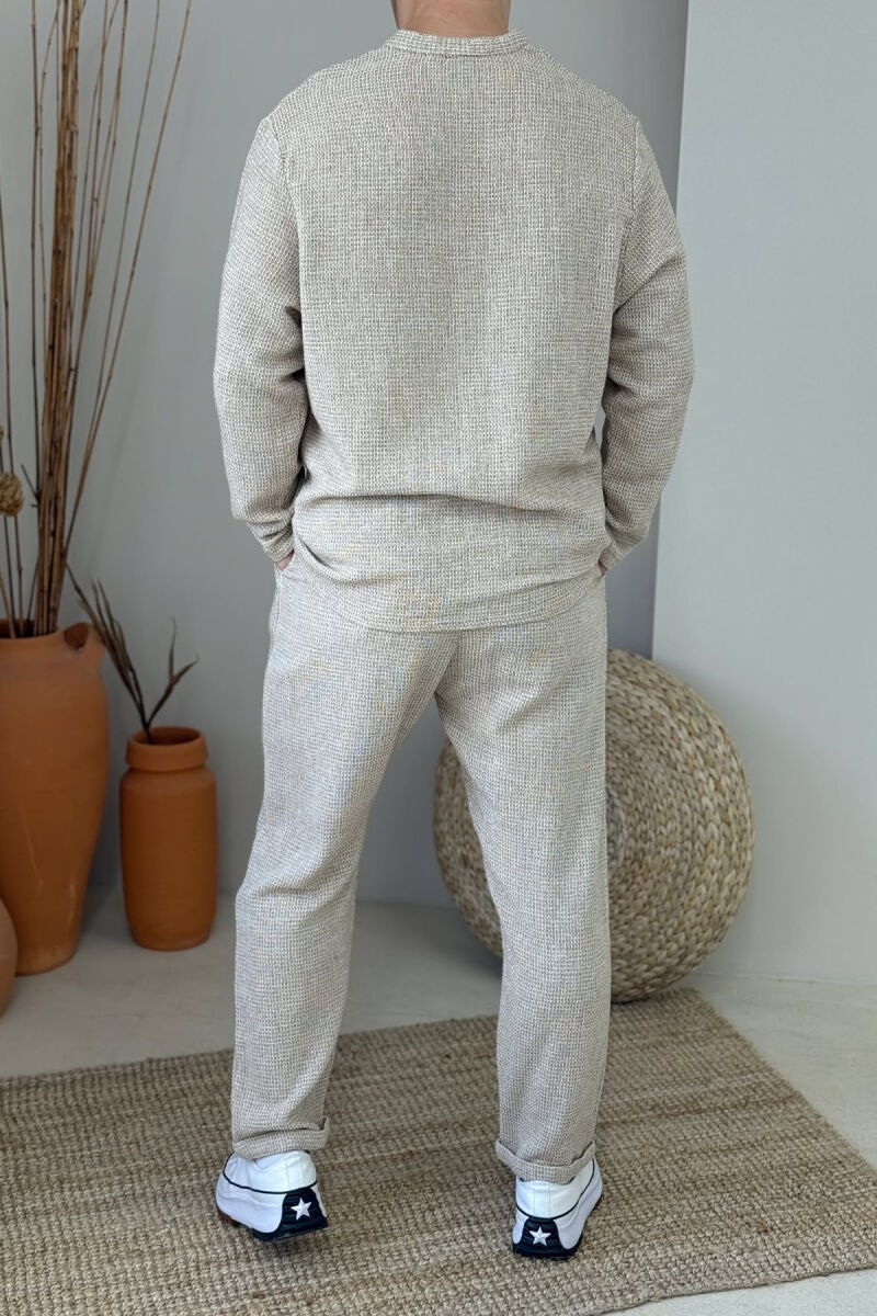 SWEATSHIRT+TROUSERS ONE COLOR MEN SET DARK BEIGE/BEZHE ERRET - 5