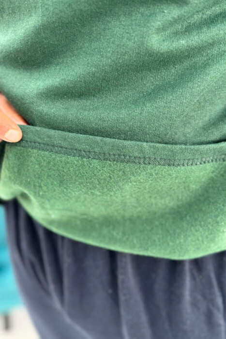 SWEATSHIRT+TROUSERS SMALL LOGO MEN PYJAMAS GREEN/JESHILE - 5