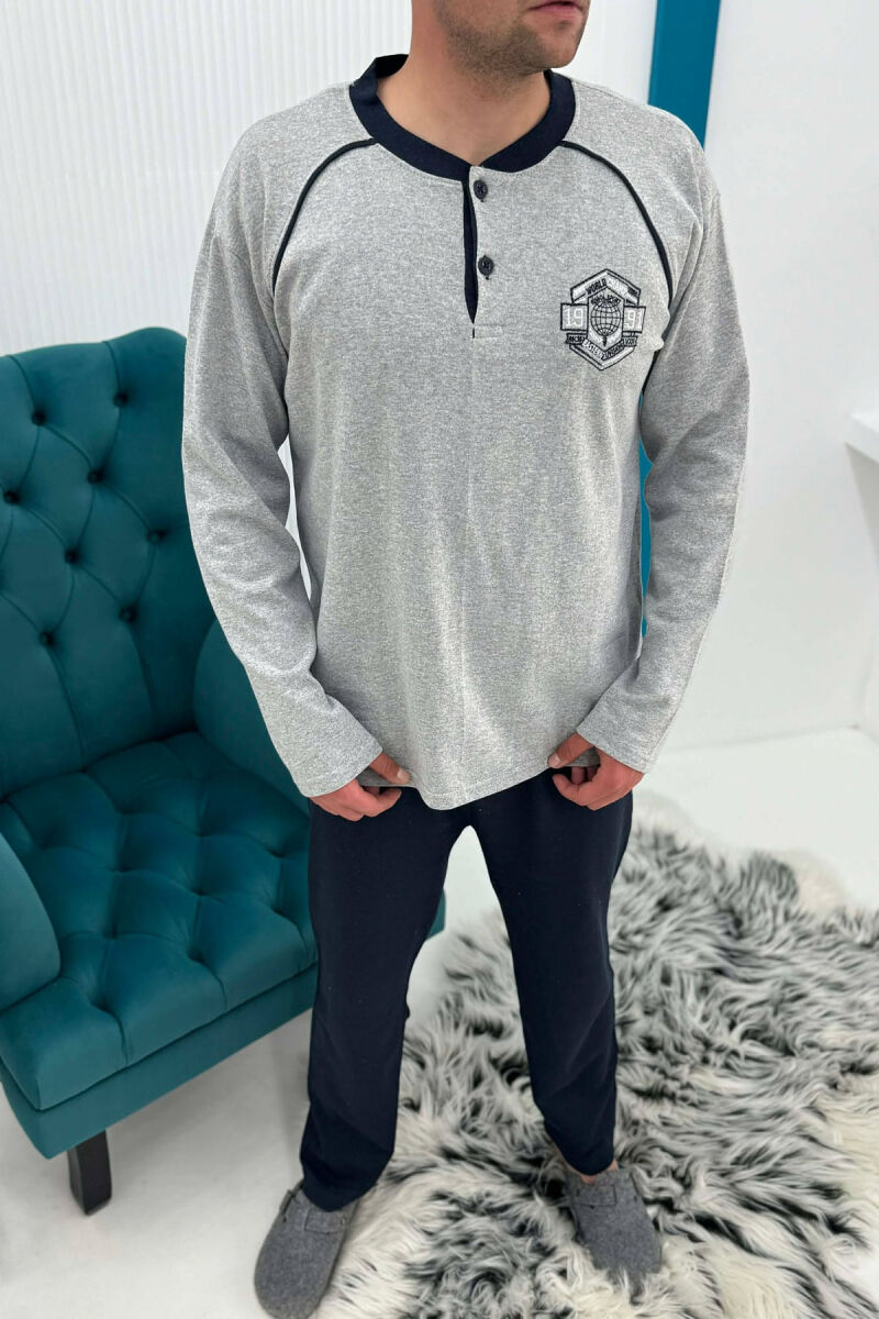 SWEATSHIRT+TROUSERS SMALL LOGO MEN PYJAMAS LIGHT GREY/GZ - 2