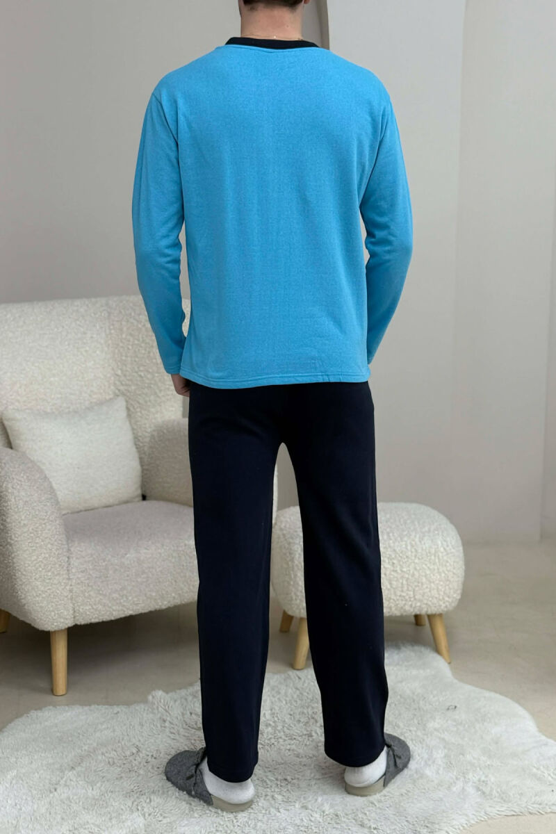 SWEATSHIRT+TROUSERS SMALL LOGO MEN PYJAMAS LIGHTBLUE/BZ - 4