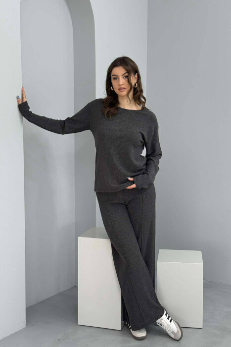 SWEATSHIRT+TROUSERS WOMEN SET DARK GREY/GEE 