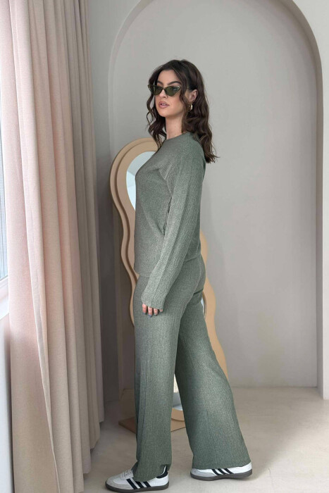 SWEATSHIRT+TROUSERS WOMEN SET GREEN/JESHILE - 3