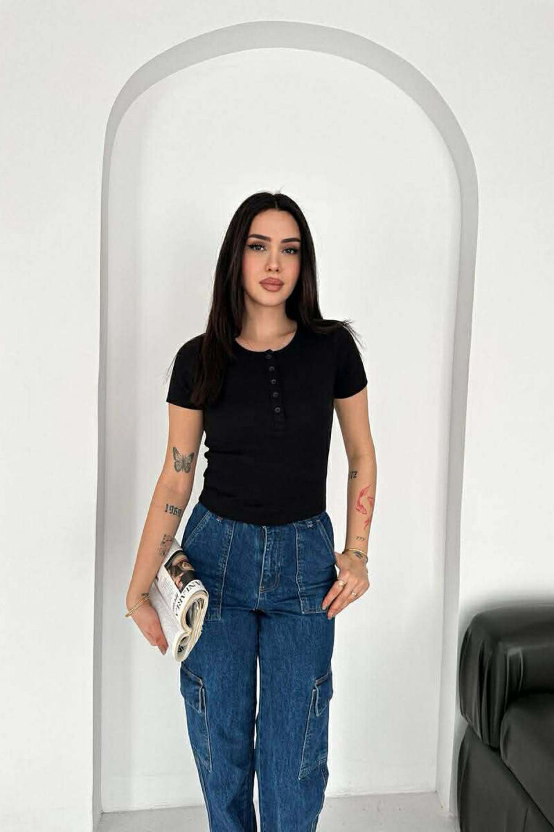 T-SHIRT I THJESHTE ME BUTONA PER FEMRA NE NGJYRE TE ZEZE - 2