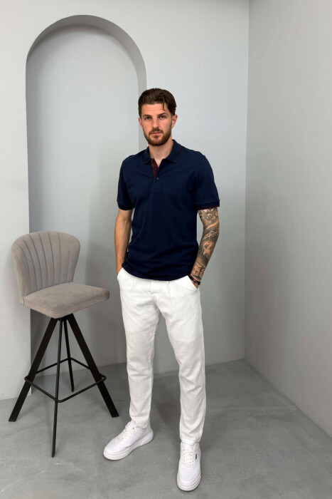 T-SHIRT I THJESHTE ME JAKE POLO PER MESHKUJ NE NGJYRE BLU TE ERRET - 3