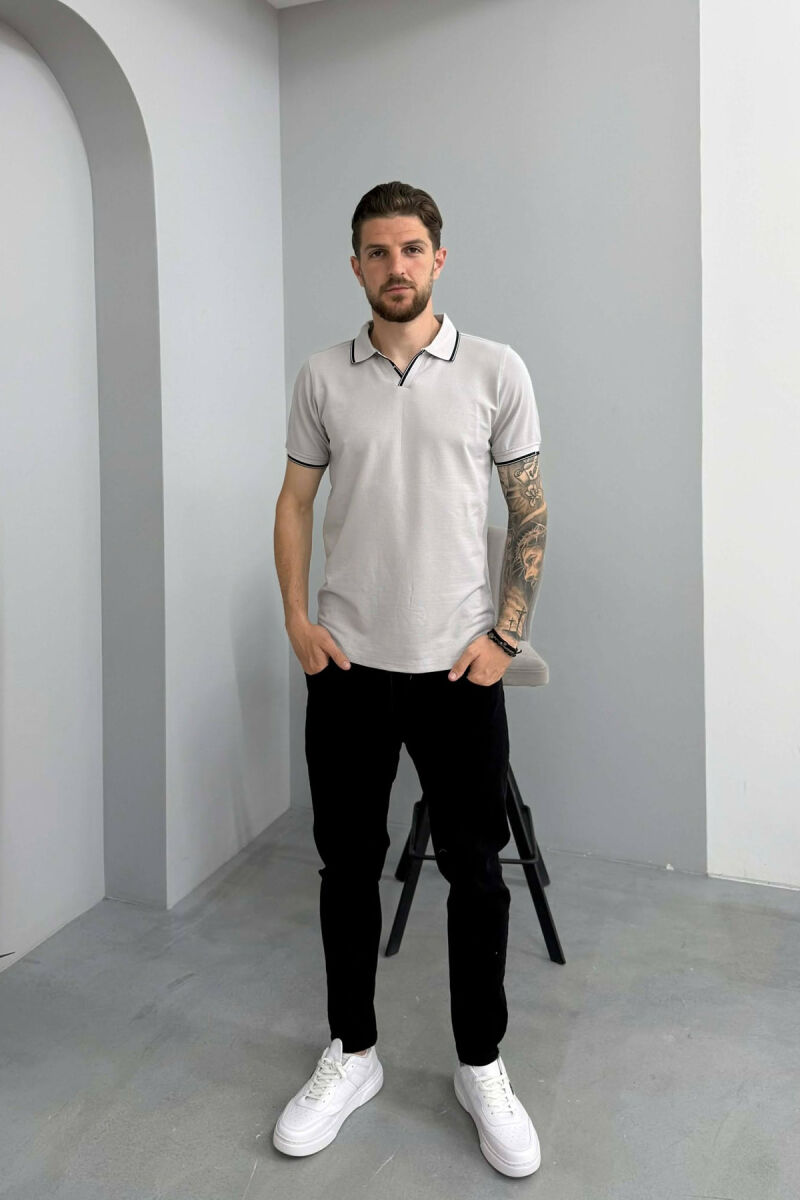 T-SHIRT I THJESHTE ME JAKE POLO PER FEMRA NE NGJYRE GRI - 3
