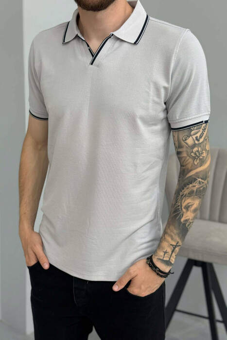 T-SHIRT I THJESHTE ME JAKE POLO PER FEMRA NE NGJYRE GRI - 4