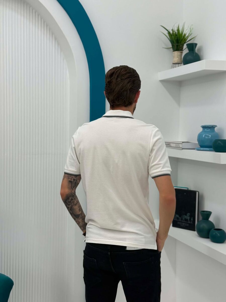 T-SHIRT I THJESHTE ME JAKE POLO PER MESHKUJ NE NGJYRE TE BARDHE - 4